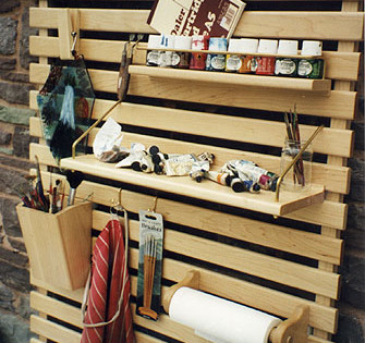An artists wallrack