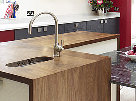 Walnut Worktop with Mitred Downstand