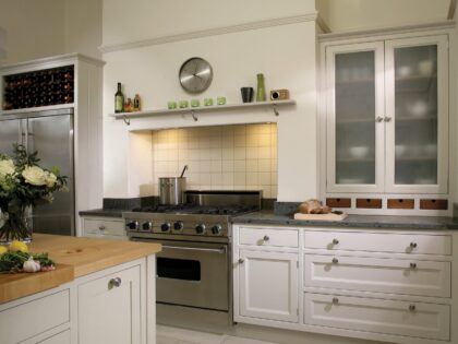 Maple worktop with waste chute